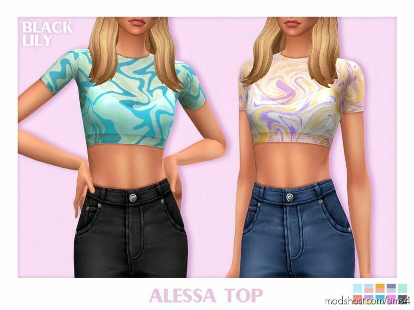 Sims 4 Elder Clothes Mod: Alessa TOP (Featured)
