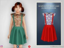 Suspended Skirt And Flower Blouse for Sims 4