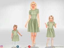 Sims 4 Female Clothes Mod: Monochrome Dress With Lace Toddler (Image #2)