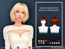 Short Hair With Bangs And Braids for Sims 4