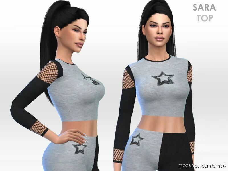Sims 4 Teen Clothes Mod: Sara TOP (Featured)