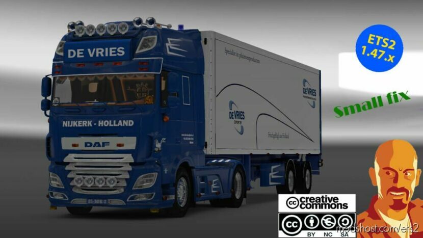 DAF XF116 DE Vries + Trailer Small FIX for Euro Truck Simulator 2