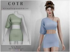 Crop TOP And Skirt O-28 for Sims 4