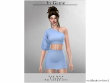 Sims 4 Adult Clothes Mod: Crop TOP And Skirt O-28 (Image #2)