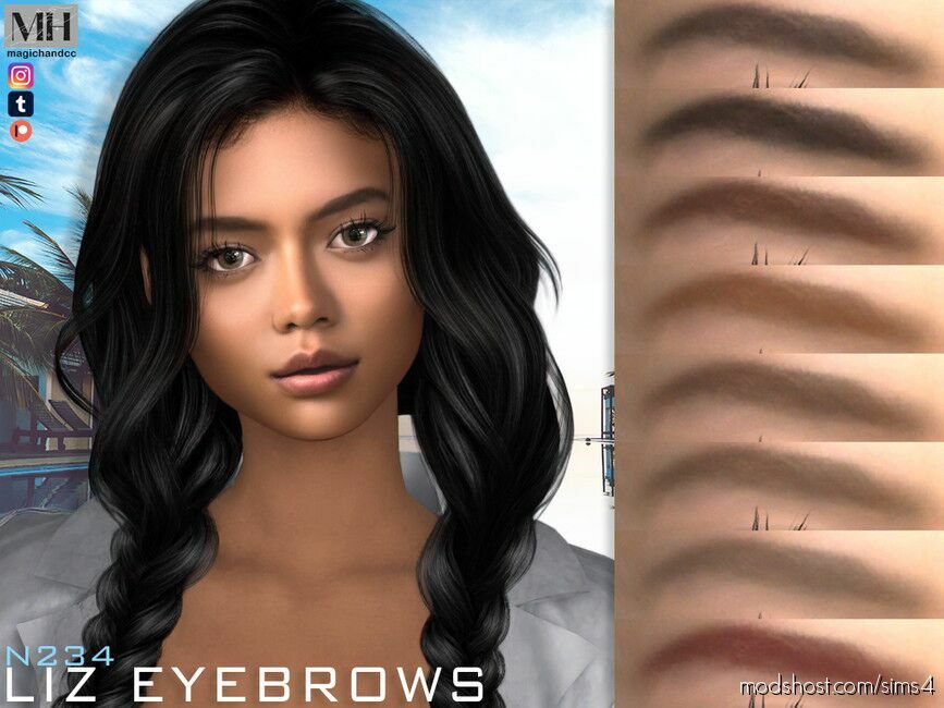 LIZ Eyebrows N234 Sims 4 Hair Mod ModsHost