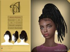 Jahzara – Thick Locs High Ponytail Female Hairstyle for Sims 4