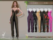 Boho Fitted Jumpsuit for Sims 4