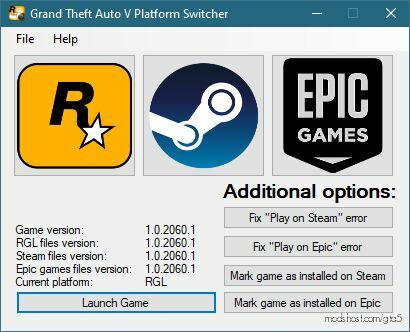 Grand Theft Auto V Platform Switcher V1.0.0.2944.0 for Grand Theft Auto V