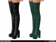 Sims 4 Female Shoes Mod: High Heel Boots – S052301 (Image #2)