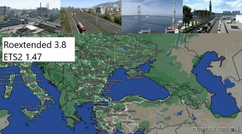 Romania Extended Map V3.8 for Euro Truck Simulator 2