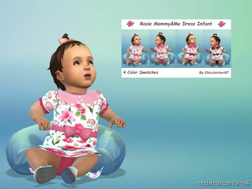 Rosie Mommy&Me Dress Infant for Sims 4