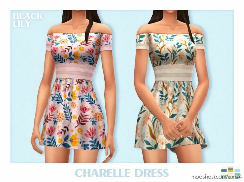Sims 4 Female Clothes Mod: Charelle Dress (Featured)