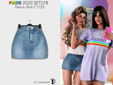 Pride 2023 SET278 – Denim Skirt & Shirts for Sims 4