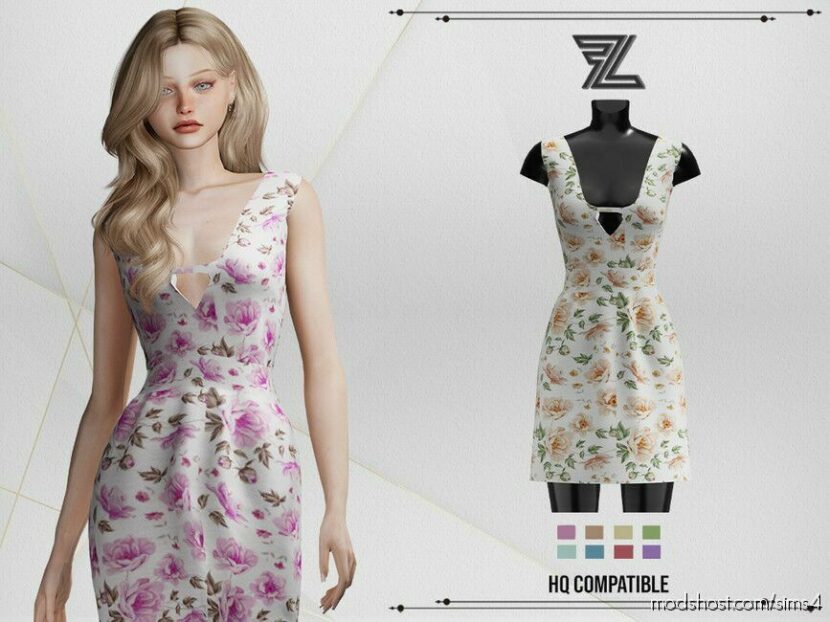 Sims 4 Elder Clothes Mod: Belle Flower Dress (Featured)