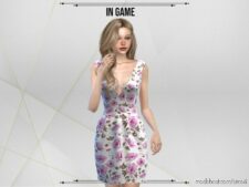 Sims 4 Elder Clothes Mod: Belle Flower Dress (Image #2)