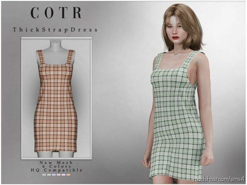 Chordoftherings Thick Strap Dress D-437 for Sims 4