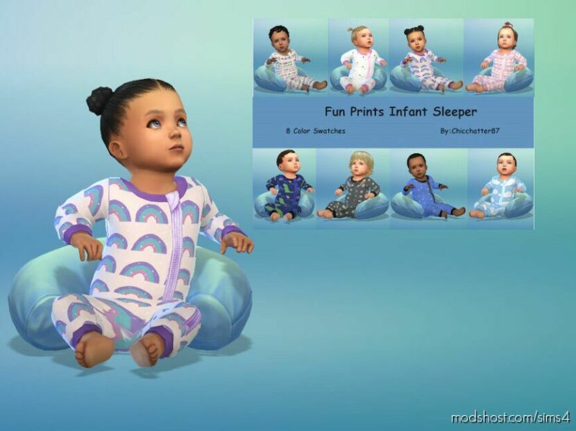 FUN Prints Infant Sleeper (Growing Together) Sims 4 Clothes Mod - ModsHost