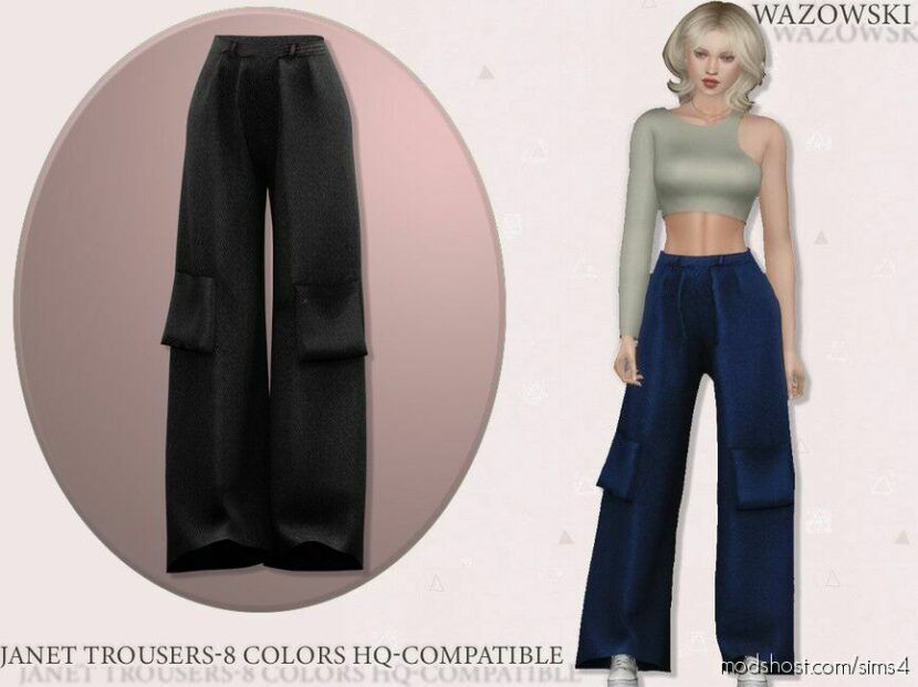 Sims 4 Bottoms Clothes Mod: Janet Trousers (Featured)