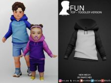 FUN SET (TOP & Shorts) For Kids for Sims 4