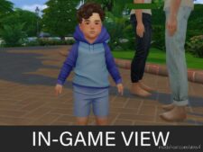 Sims 4 Male Clothes Mod: FUN SET (TOP & Shorts) For Kids (Image #2)