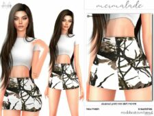 Abstract Print Mini Skirt MC478 for Sims 4