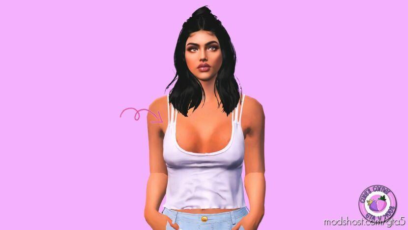 GTA 5 Player Mod: Multi Strap Tank TOP For MP Female (Featured)