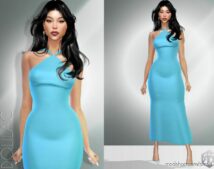 Satin Maxi Dress DO905 for Sims 4