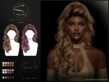 Long Wavy Hairstyle Lila (080623) By S-Club for Sims 4