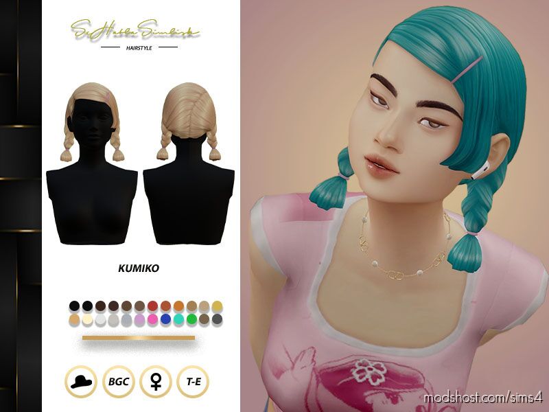 Kumiko Hairstyle for Sims 4
