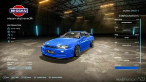 FS22 Nissan Car Mod: Skyline R34 (Image #3)