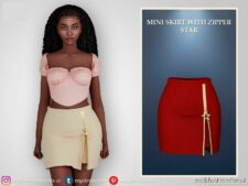 Mini Skirt With Zipper Star for Sims 4