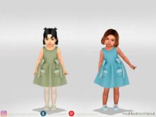 Sims 4 Female Clothes Mod: Summer Dress With BIG Bows ON The Sides (Image #2)