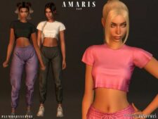 Amaris SET – TOP & Sweatpants for Sims 4