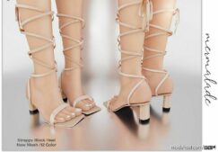 Strappy Block Heel S178 for Sims 4