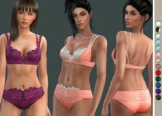 Satin And Lace Lingerie SET for Sims 4