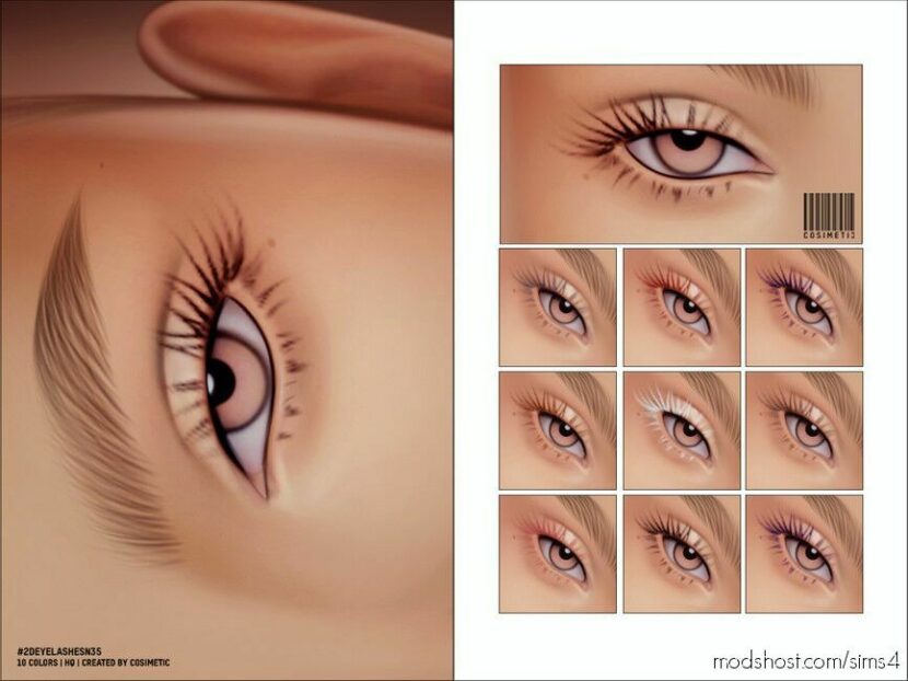 Maxis Match 2D Eyelashes N35 for Sims 4