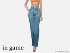 Sims 4 Elder Clothes Mod: MOM FIT High Waist Jean (Image #2)