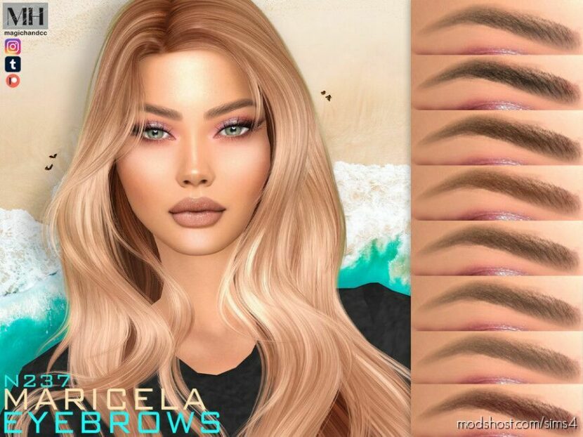 Sims 4 Eyebrows Hair Mod: Maricela Eyebrows N237 (Featured)
