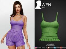 WEN SET (TOP & Shorts) for Sims 4