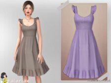 Kaylee Ruffle Sleeve Dress for Sims 4