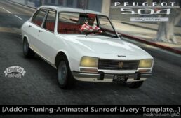 Peugeot 504 Injection [Add-On | Tuning | Template | Roof Animation | Extras | Lods] for Grand Theft Auto V