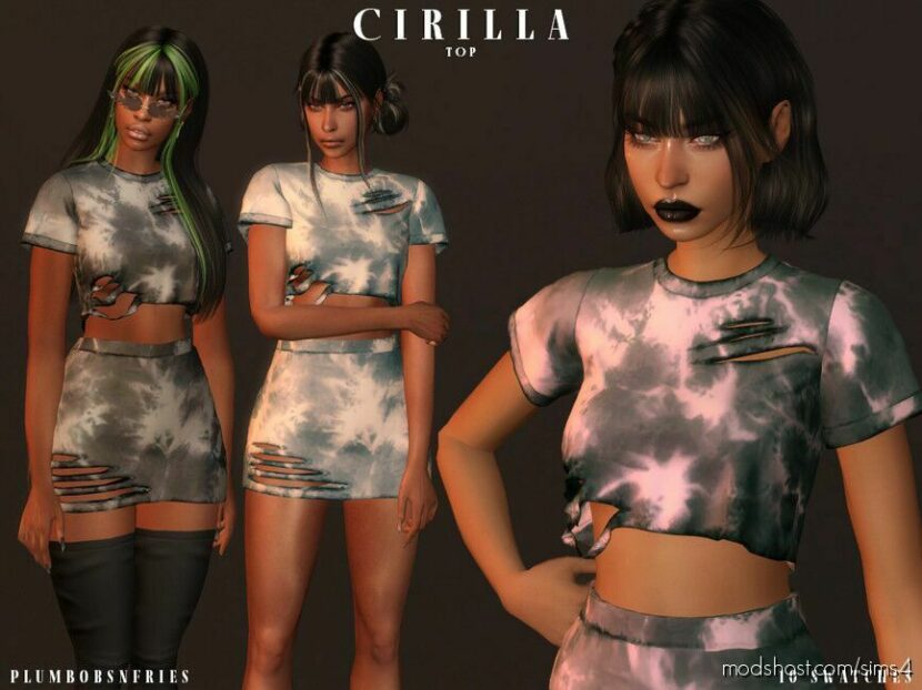 Sims 4 Elder Clothes Mod: Cirilla SET (TOP+Skirt) (Featured)