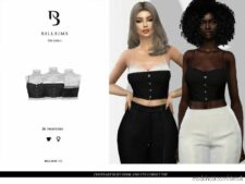 Contrast Bust Hook And EYE Corset TOP for Sims 4