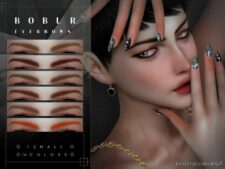 Sims 4 Eyebrows Hair Mod: Thin Pointed Eyebrows (Image #2)