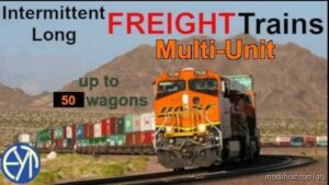 Intermittent Long MU Freight Trains (UP To 50 Wagons) [1.47-1.48] for American Truck Simulator
