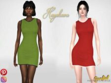 Sims 4 Elder Clothes Mod: Hayakawa – Short Close-Fitting Dress (Image #2)