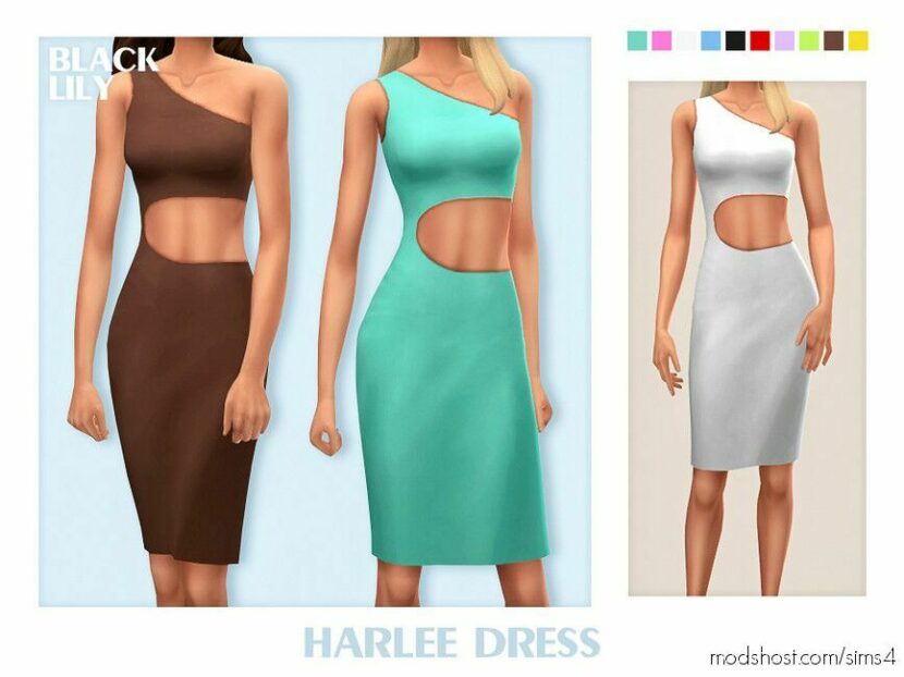 Sims 4 Dress Clothes Mod: Harlee Dress (Featured)