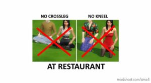 No Sitting on the Floor While at Restaurant for Sims 4