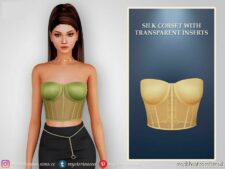 Silk Corset With Transparent Inserts for Sims 4