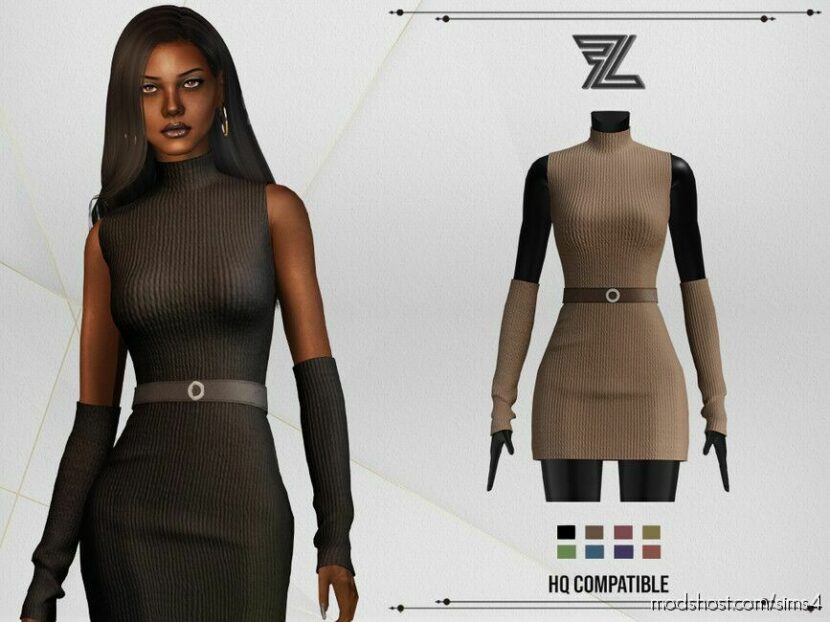 Sims 4 Elder Clothes Mod: Sonya Dress (Featured)
